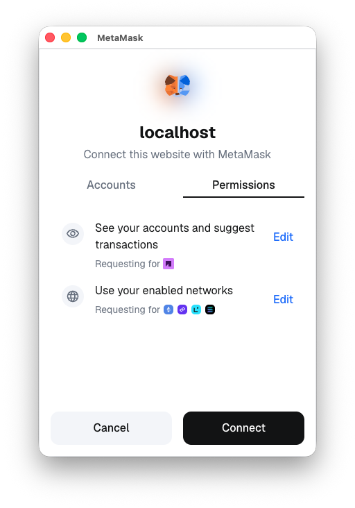 MetaMask Connect Multichain Connect Modal